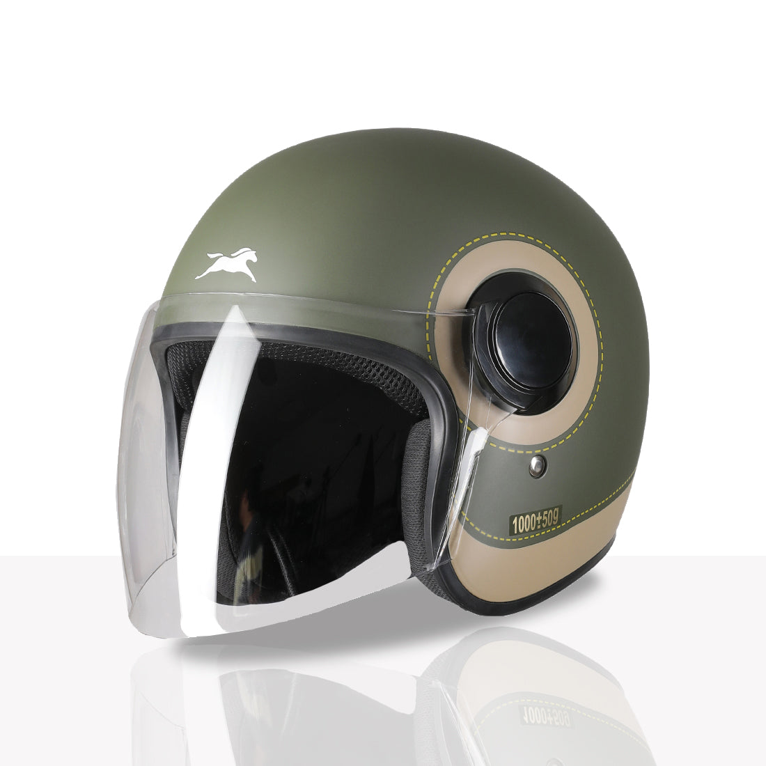 TVS Silk Route Helmet for Men & Women | Vintage Open Face Helmet with Clear Visor | ISI & DOT Certified | ABS Shell | EPS Liner | Retro Stylish Helmet for City & Highway Riding